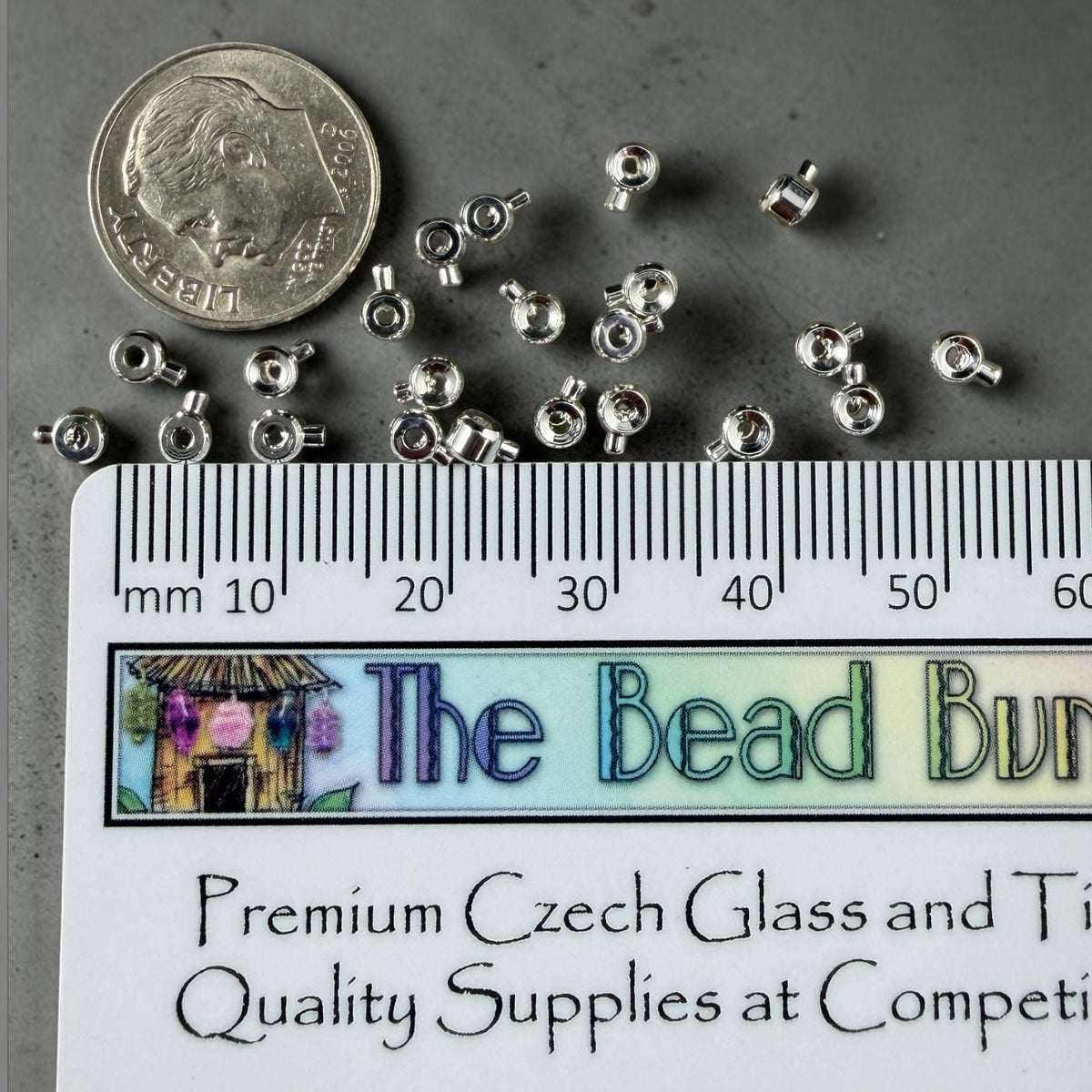 4mm One-Step Crimp Beads for Wire, Silver Plated Brass (Z030-17A-S) * Qty. 30