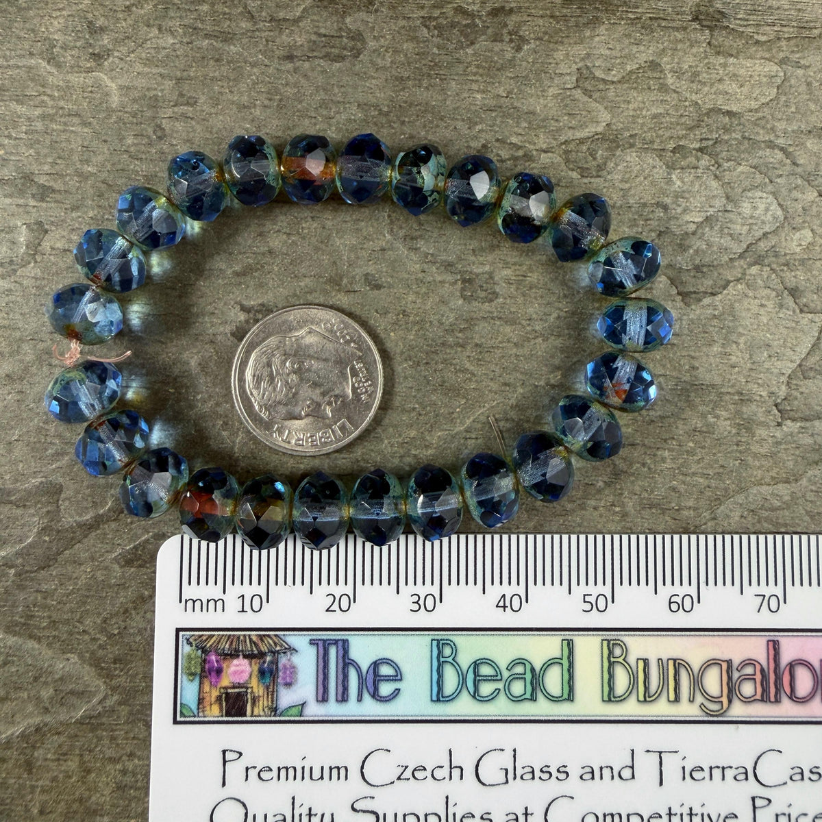 8x6mm Transparent Light Sapphire Blue Picasso Faceted Rondelles (R8/0577) *