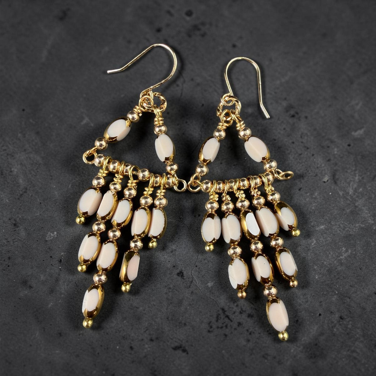 Electroplated Glass Beads - 7x4.5mm Faceted Oval, Transparent Brown with Gold Finish (A01-01E) * Qty. 50 Beads