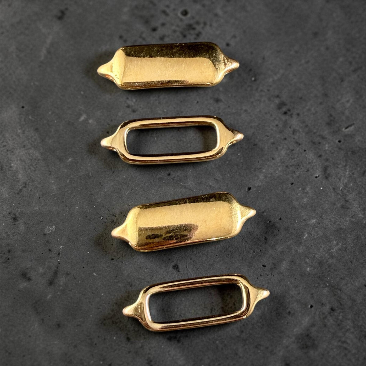 24k Gold Plated Link, 25.75x8.5mm Solid Rectangle Link (PF/013364-12) * Qty. 4