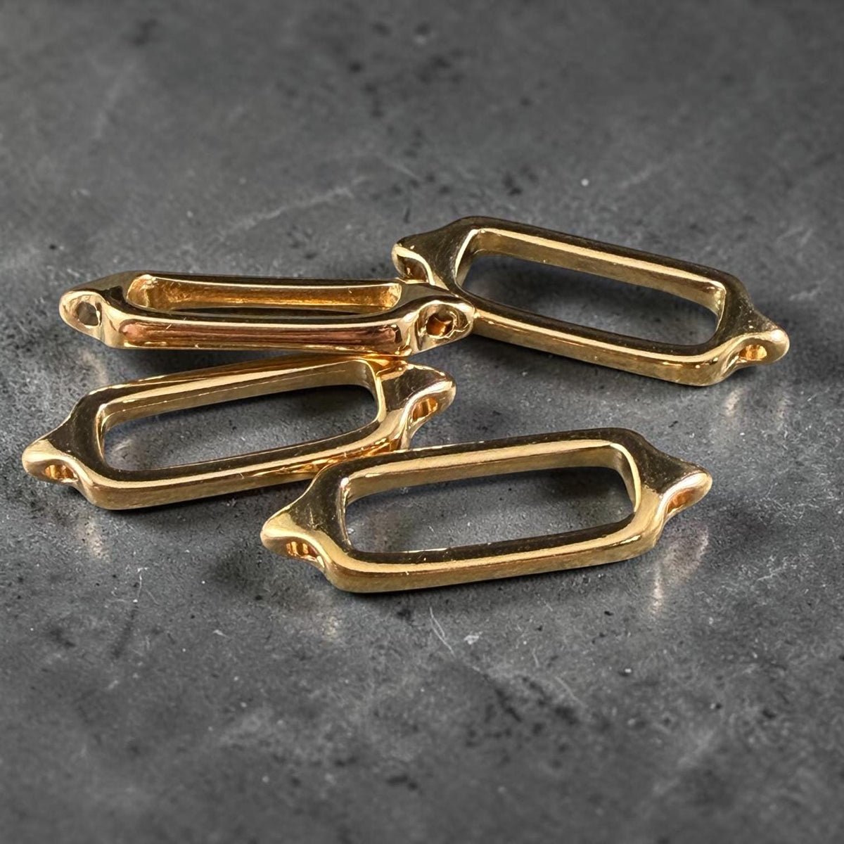 24k Gold Plated Link, 25.5x8.4mm Open Rectangle Link (PF/013363-12) * Qty. 4