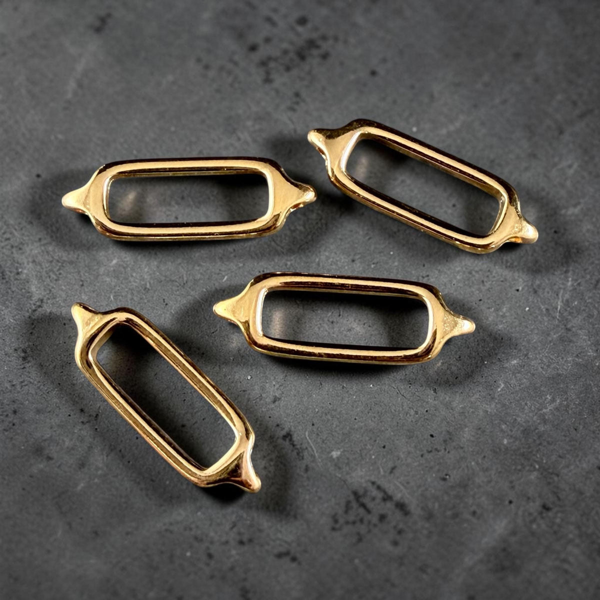 24k Gold Plated Link, 25.5x8.4mm Open Rectangle Link (PF/013363-12) * Qty. 4