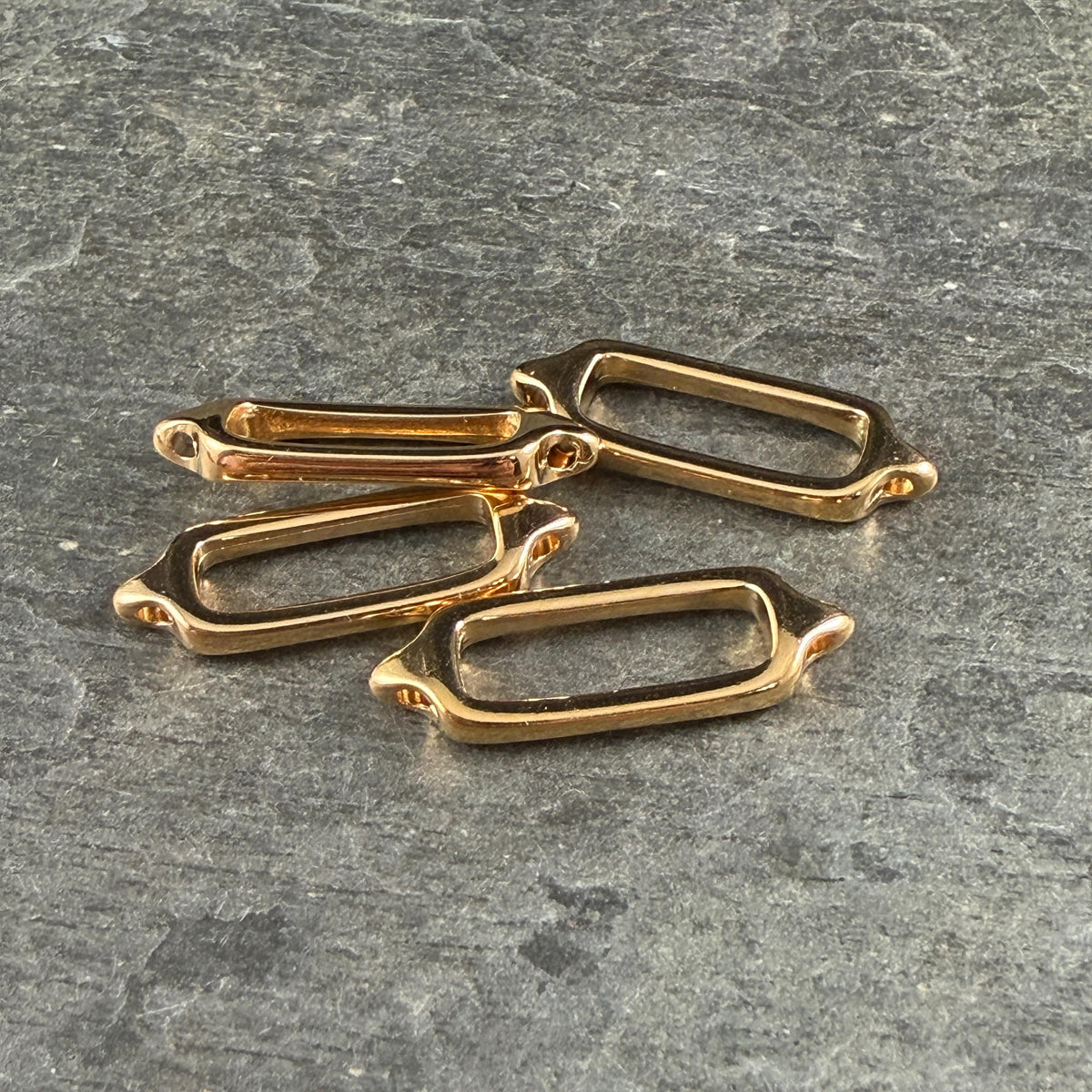 24k Gold Plated Link, 25.5x8.4mm Open Rectangle Link (PF/013363-12) * Qty. 4
