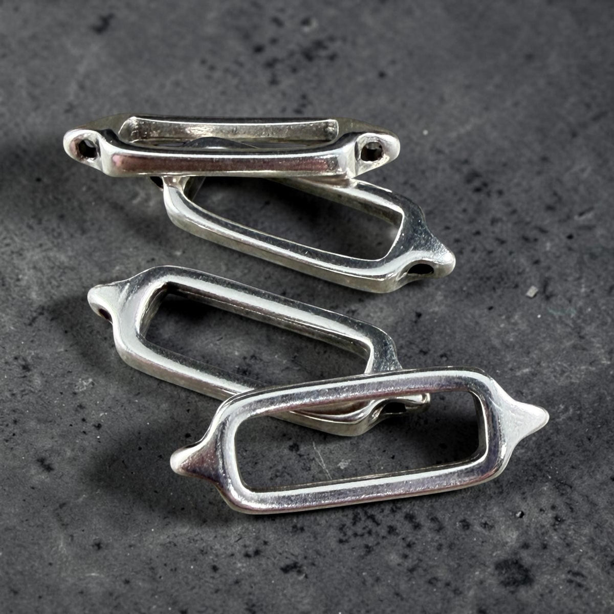 Antiqued Silver Plated Link, 25.5x8.4mm Open Rectangle Link (PF/013363-77) * Qty. 4