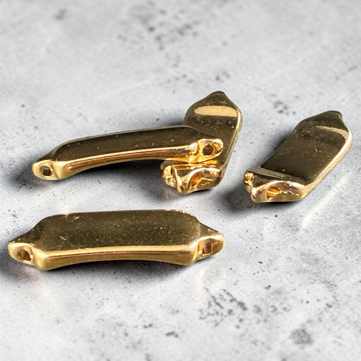 24k Gold Plated Link, 25.75x8.5mm Solid Rectangle Link (PF/013364-12) * Qty. 4