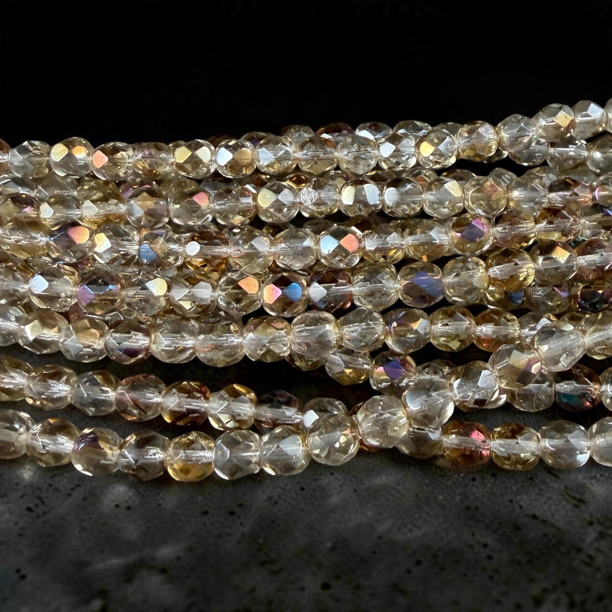 Czech Glass Beads - 6mm Faceted Round, Twilight Crystal (FP6/SM-W0003) * 25 Beads
