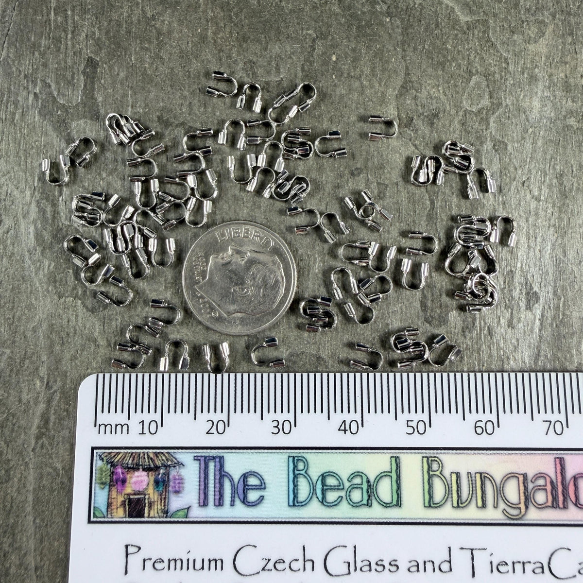 Wire Guards, 4mm Platinum Plated Brass Wire Guardians (I606-30P) * Qty. 200