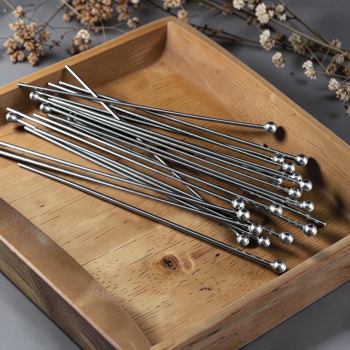 Stainless Steel Ball Headpins - 2" 21g Head Pins with 2mm Ball (G081-60P) * Qty. 100