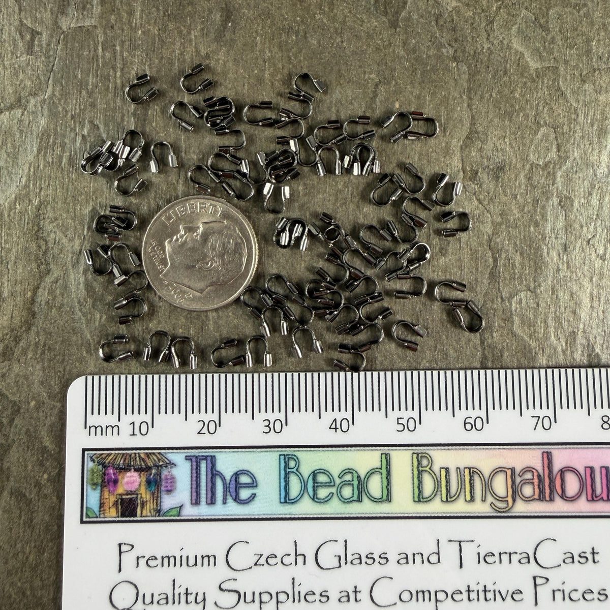 Wire Guards, 4mm Gunmetal Black Plated Brass Wire Guardians (R030-R) * Qty. 200