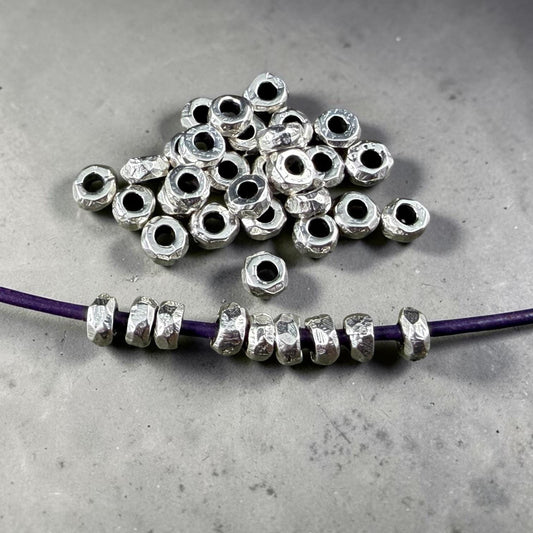 Antiqued Silver Plated Beads, 5mm Organic Nugget, 2.2mm Hole (PF/02788-02-77) * Qty 20