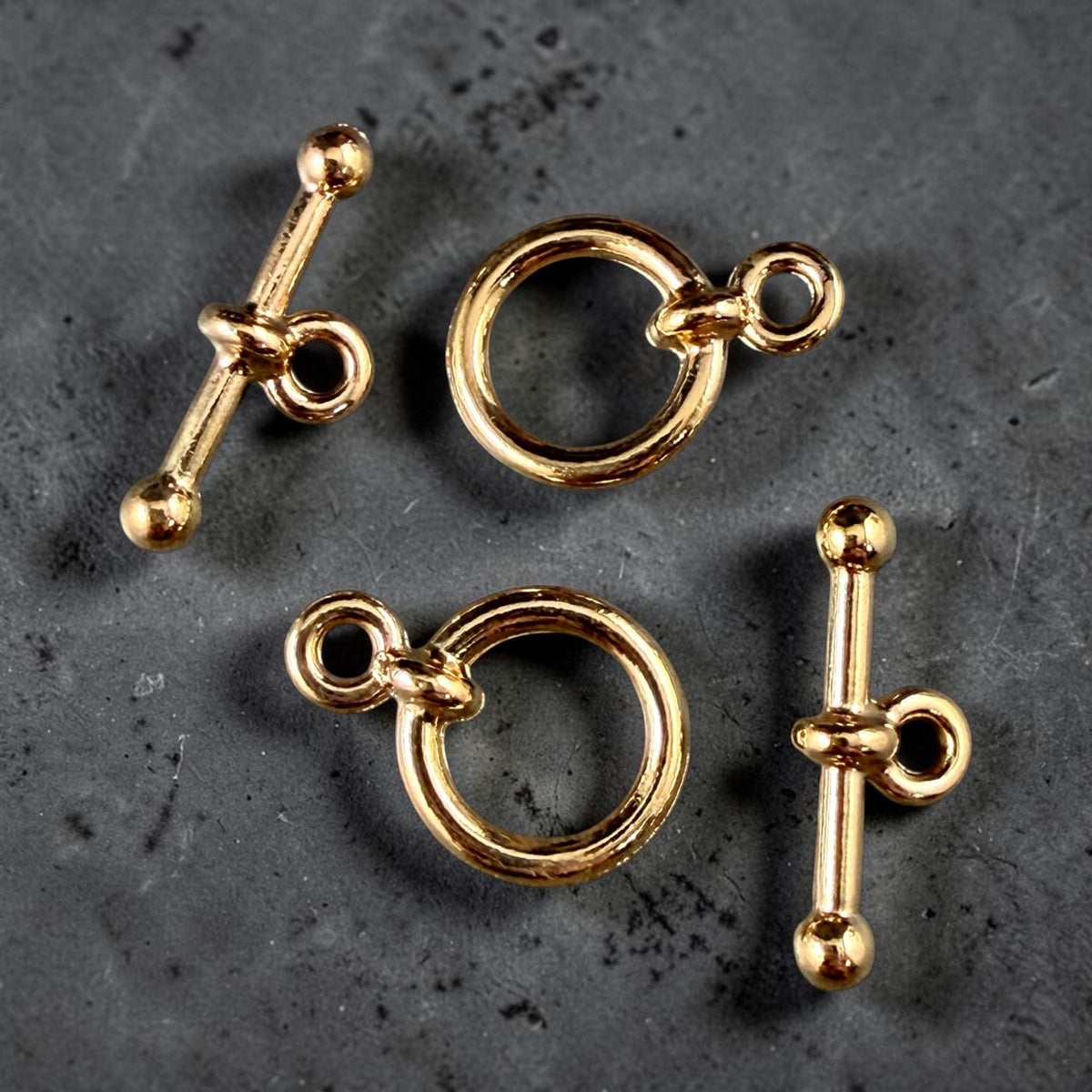 TierraCast 1/2" Anna Toggle Clasp, 24k Gold Plated Pewter, Nickel Free (PF/964-12) * Qty. 2