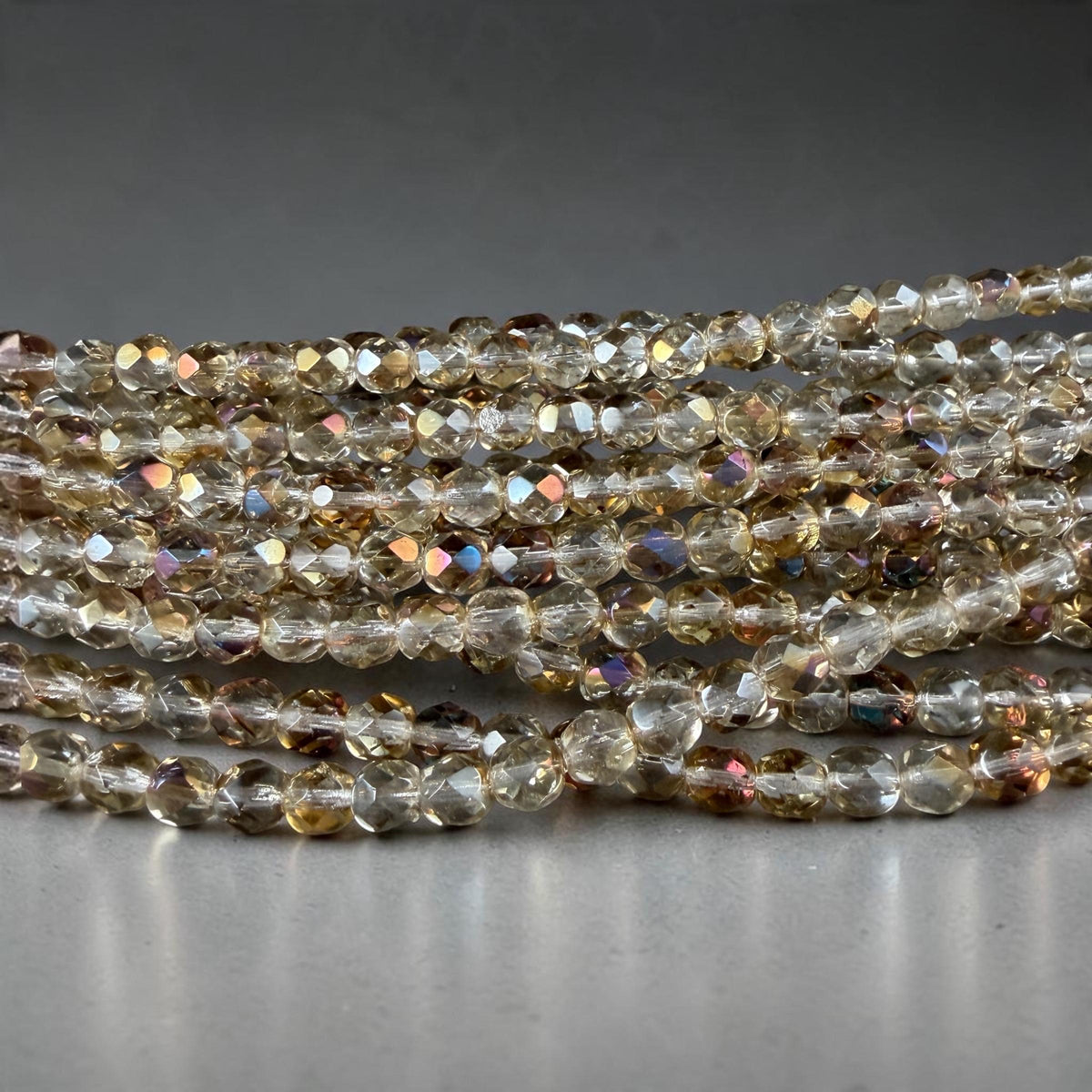 Czech Glass Beads - 6mm Faceted Round, Twilight Crystal (FP6/SM-W0003) * 25 Beads