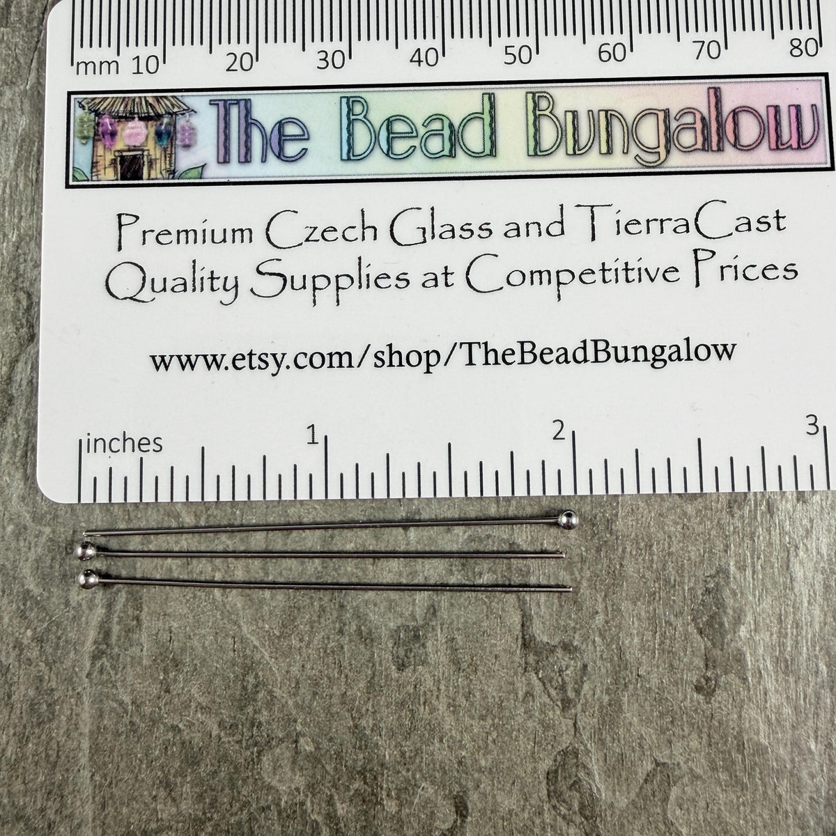 Stainless Steel Ball Headpins - 2" 21g Head Pins with 2mm Ball (G081-60P) * Qty. 100