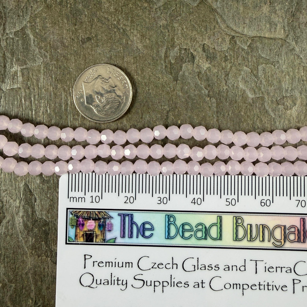 4x3mm Faceted Barely Pink Glass Beads (BarelyPink-4) * 100 Beads
