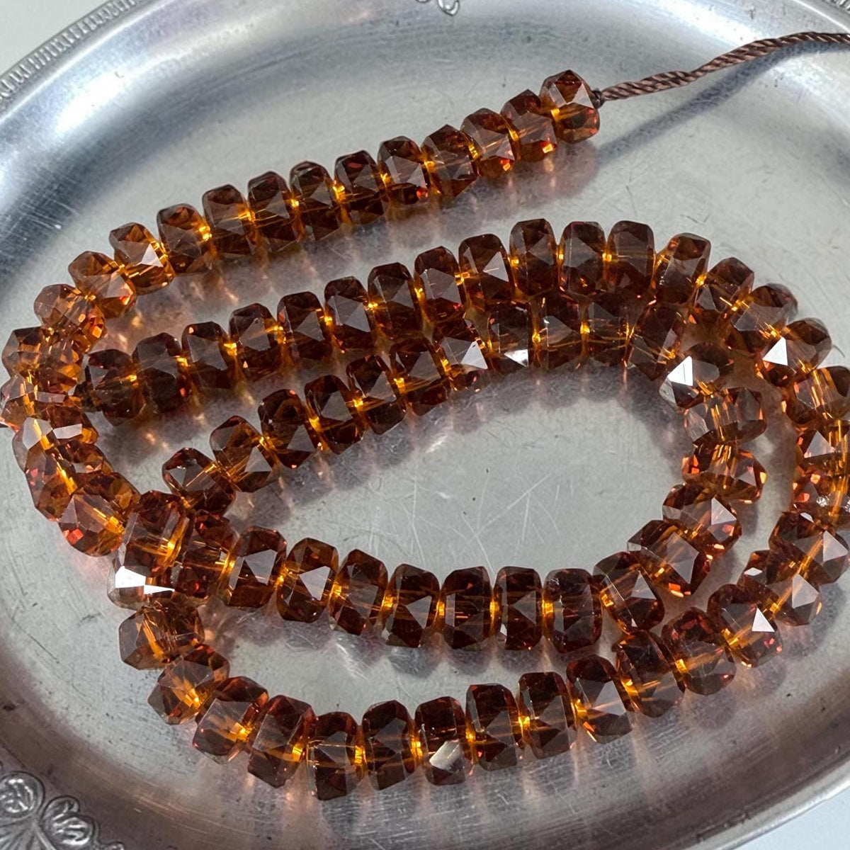 Transparent Brown 8x5.25mm Faceted Rondelle - Dark Topaz (8x5Ron-Topaz) * 30 Beads