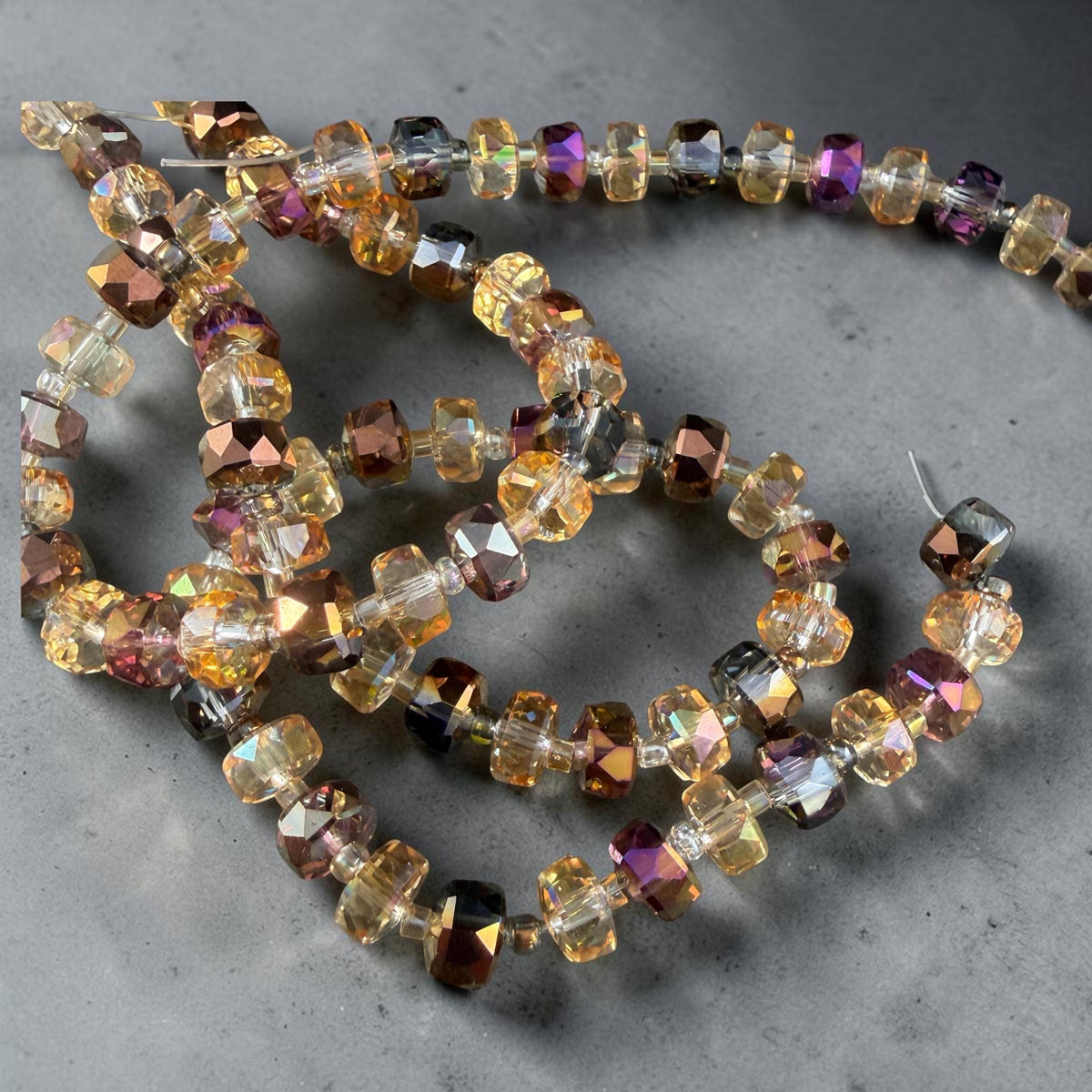 8x5.25mm Faceted Rondelle - Tri-Color Iridescent (8x5RON-Tricolor) * 40 Beads