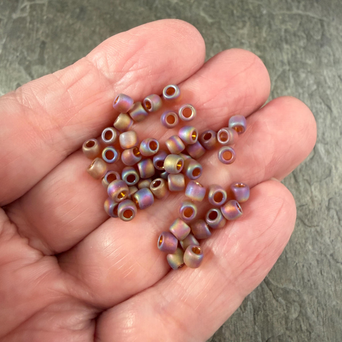 6/0 TOHO Glass Seed Beads, Frosted Rainbow Smokey Topaz (T6/SM-177F) * 20 grams