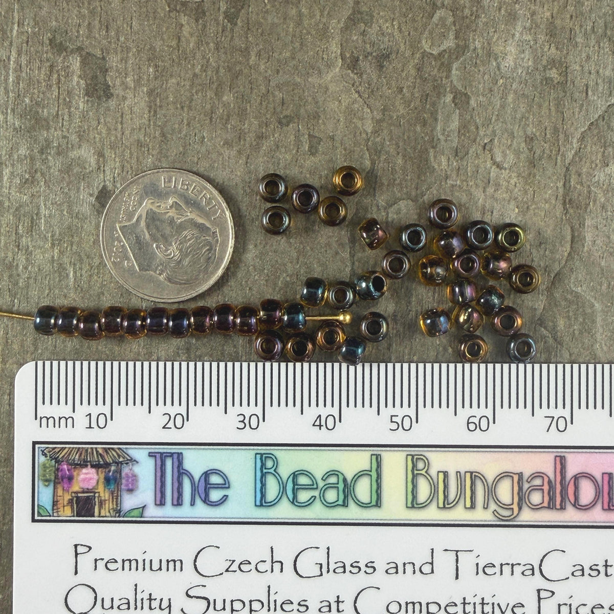 6/0 TOHO Glass Seed Beads, Rainbow Jonquil, Black Lined (T6/SM-245) * 20 grams