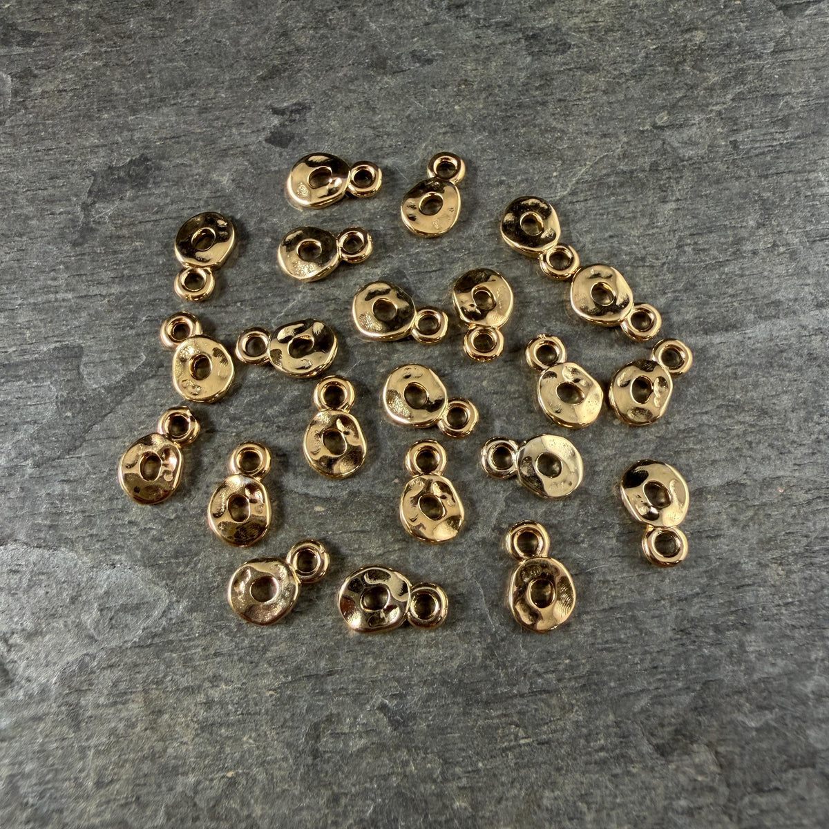 24k Gold Plated Organic Circle Charm, Nickel Free (PF/15348-12) * Qty. 20