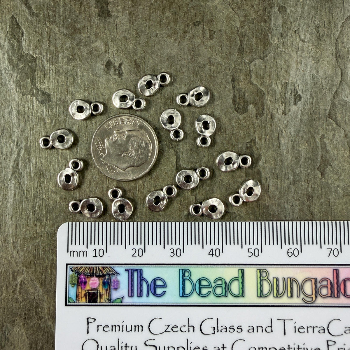 Antiqued Silver Plated Organic Circle Charm (PF/15348-77) * Qty. 30