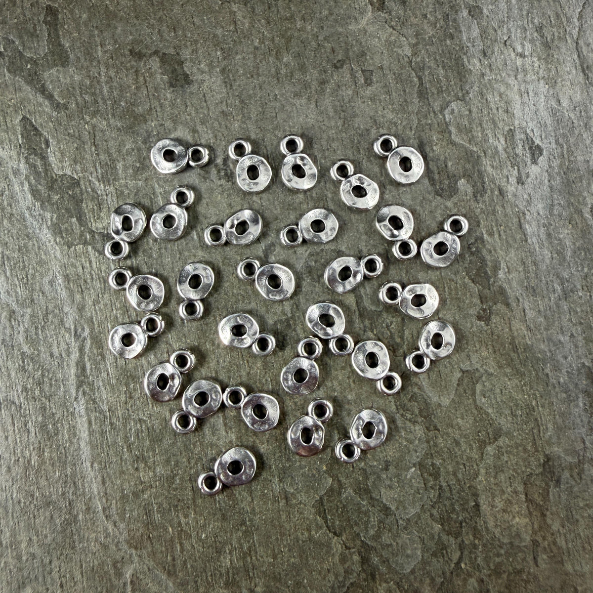 Antiqued Silver Plated Organic Circle Charm (PF/15348-77) * Qty. 30
