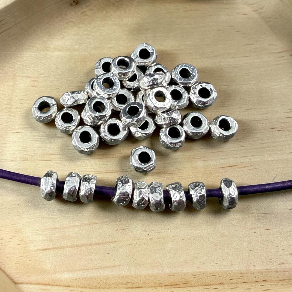 Antiqued Silver Plated Beads, 5mm Organic Nugget, 2.2mm Hole (PF/02788-02-77) * Qty 20