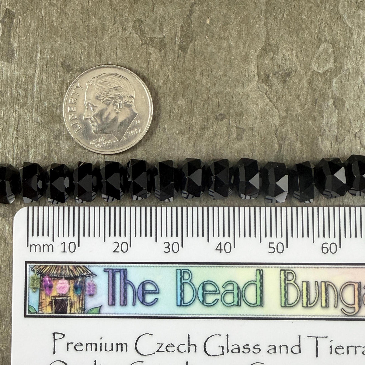 8x5.25mm Faceted Rondelle - Jet Black (8x5RON-Black) * 30 Beads