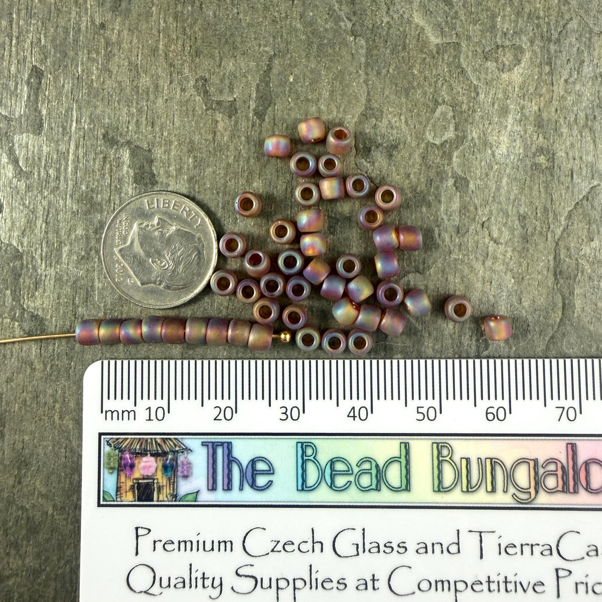 6/0 TOHO Glass Seed Beads, Frosted Rainbow Smokey Topaz (T6/SM-177F) * 20 grams