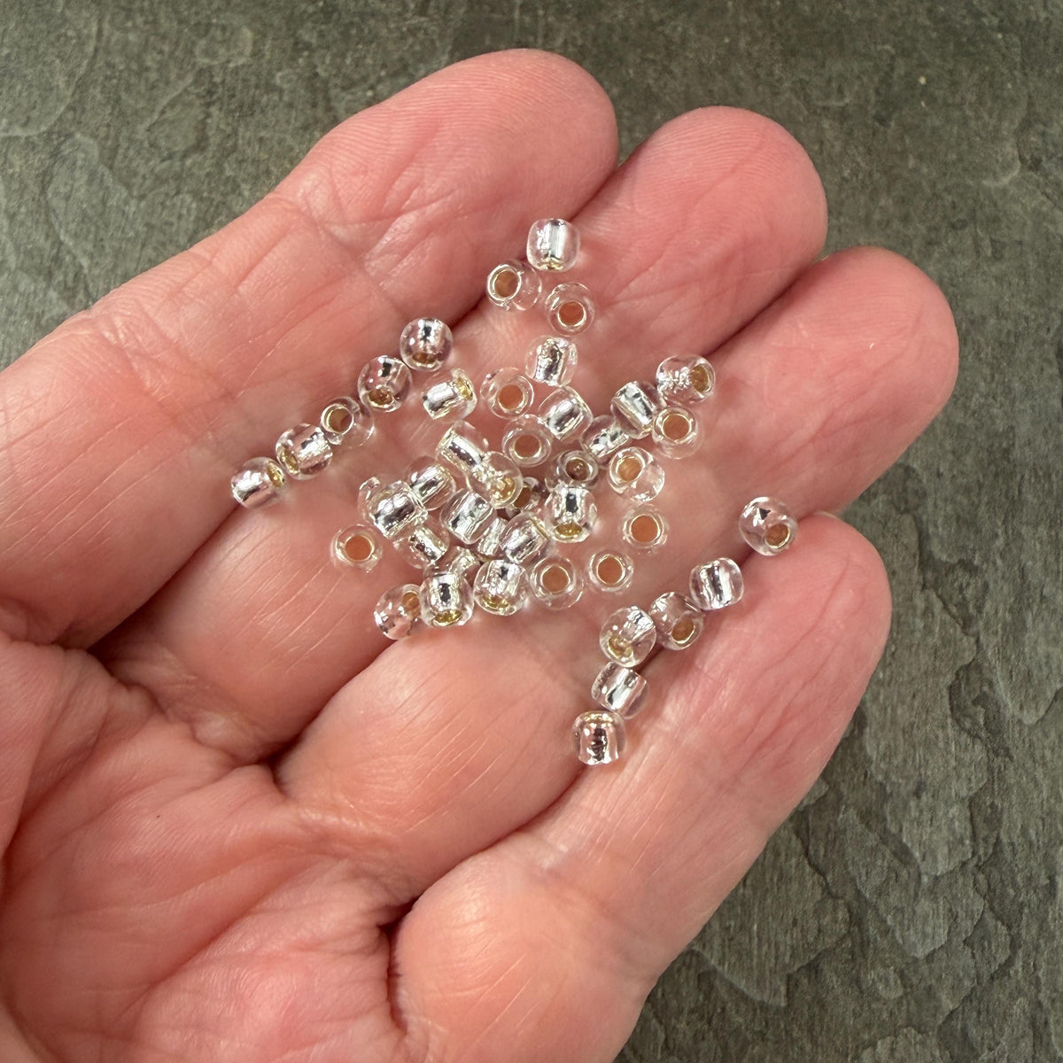 6/0 TOHO Glass Seed Beads, Silver Lined Crystal (T6/SM-21) * 20 grams
