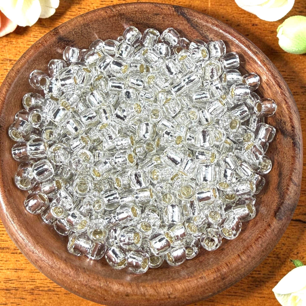 6/0 TOHO Glass Seed Beads, Silver Lined Crystal (T6/SM-21) * 20 grams