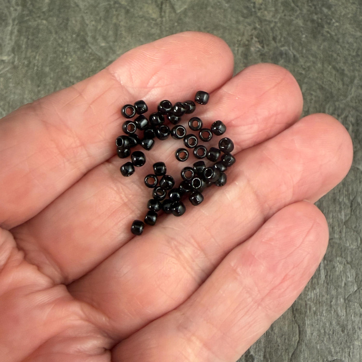 8/0 TOHO Glass Seed Beads, Jet Black Beads (T8/SM-049) * 20 grams