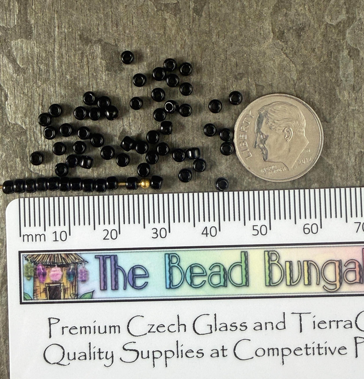 8/0 TOHO Glass Seed Beads, Jet Black Beads (T8/SM-049) * 20 grams