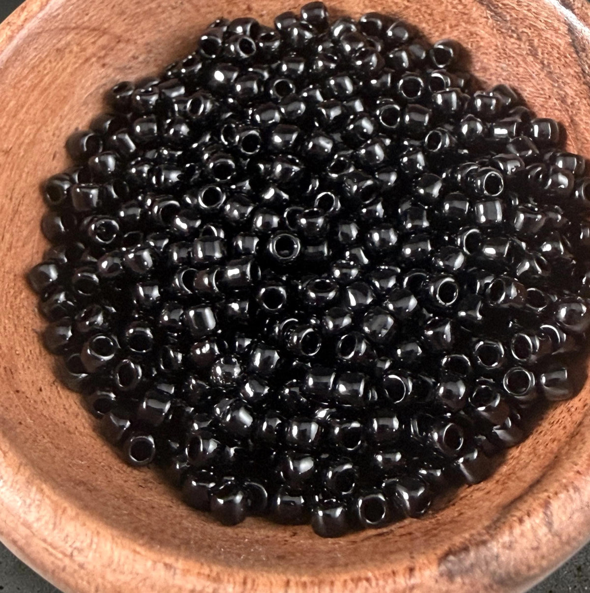 8/0 TOHO Glass Seed Beads, Jet Black Beads (T8/SM-049) * 20 grams