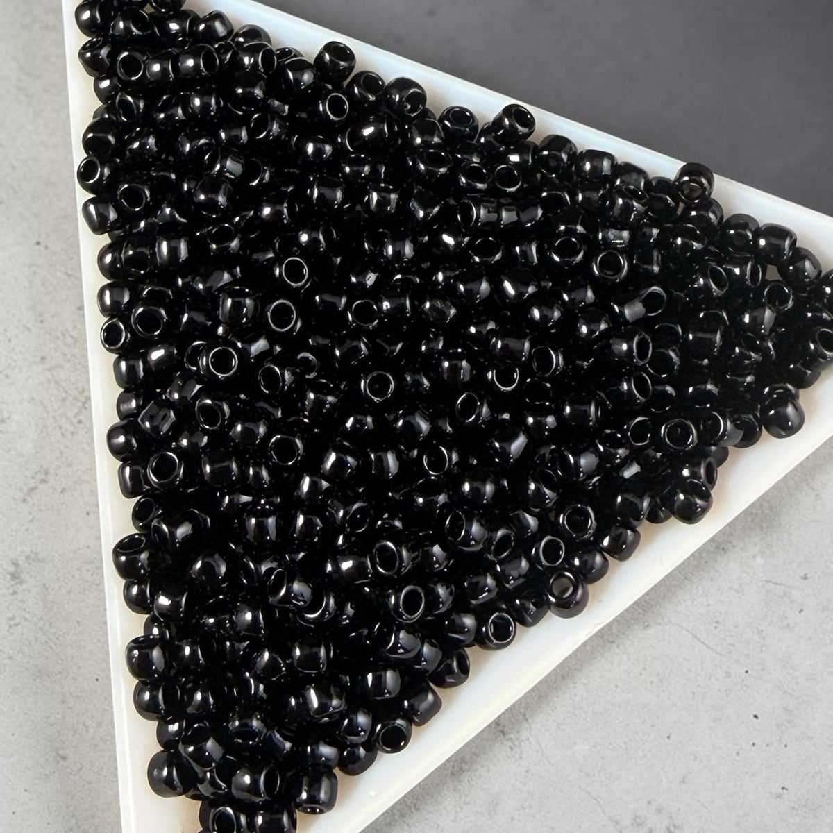 8/0 TOHO Glass Seed Beads, Jet Black Beads (T8/SM-049) * 20 grams