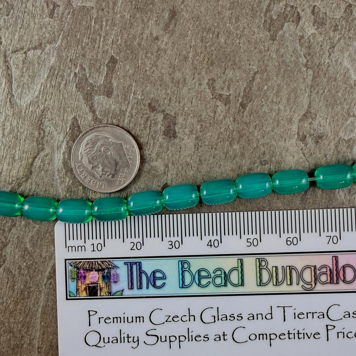 9x6mm Rounded Barrel Glass Beads, Milky Teal, Aqua * 7" Strand, 20 Beads