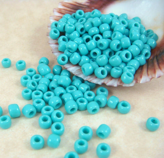 TOHO Glass Seed Beads 6/0 Opaque Turquoise Beads (T6/SM-055) Turquoise Seed Beads 6/0 Seed Beads 4mm Turquoise Beads * Qty. 12 grams