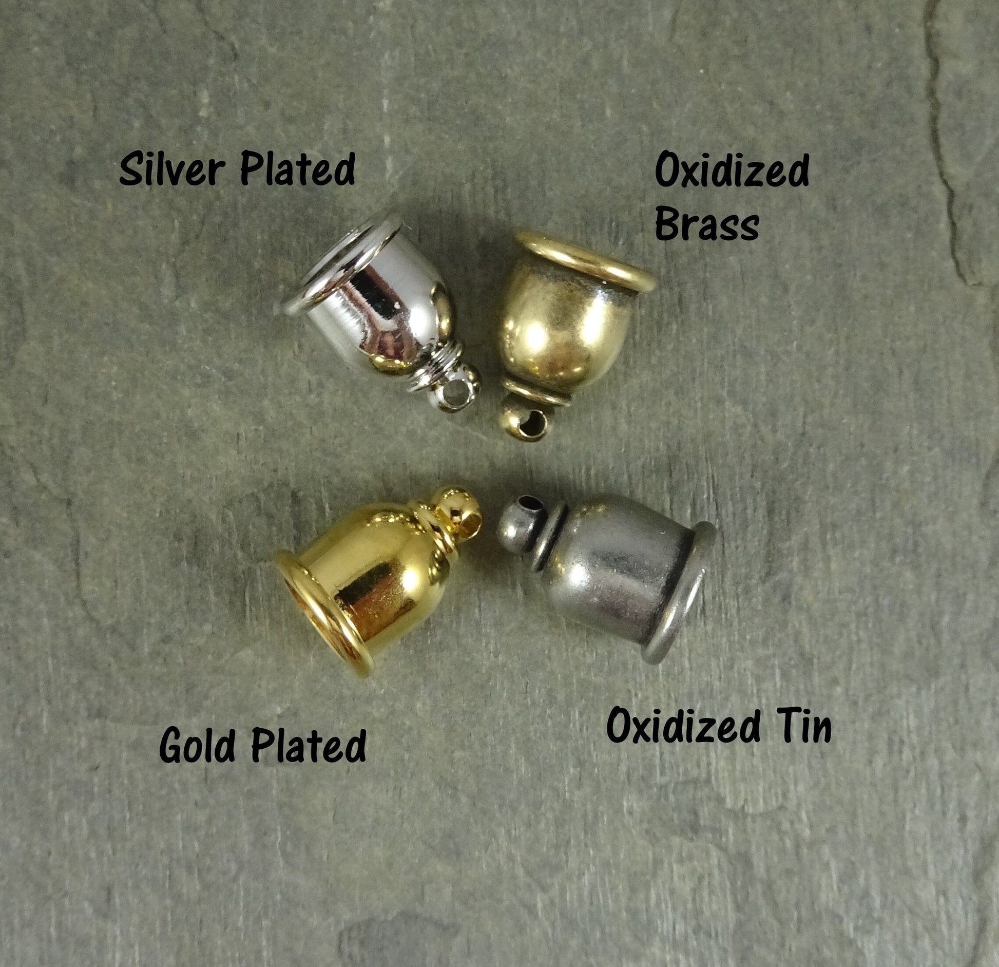 6mm Taj Cord Ends, Gold End Caps for Leather Cord, Silver End Caps, Glue in End Caps, Leather Cord Ends, Ribbon Cord End (TC/0211) * Qty. 4