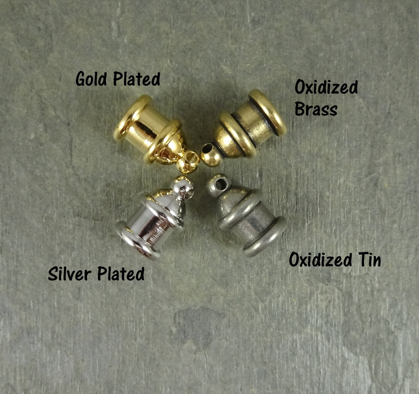 4mm Pagoda Cord Ends, Gold End Caps for Cord, Silver End Caps, Glue in End Caps, Leather Cord Ends, Ribbon Cord End (TC/0204) * Qty. 4