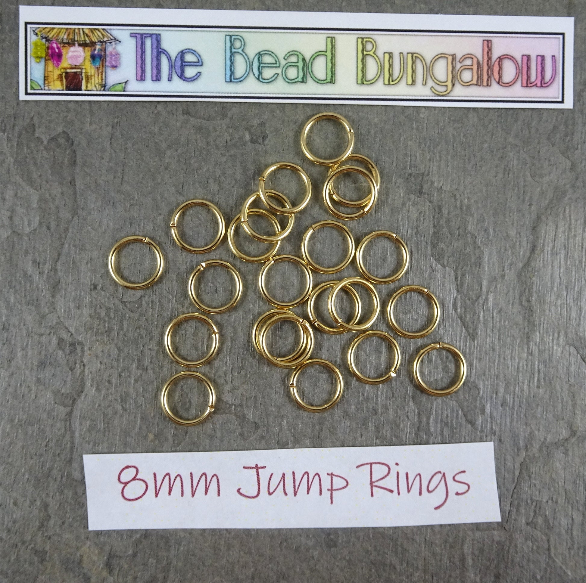 8mm Gold Plated Jump Rings 18g Gold Jump Rings Gold Plated Brass Open Jump Rings (FMG/4999) - Qty: 50 or 100