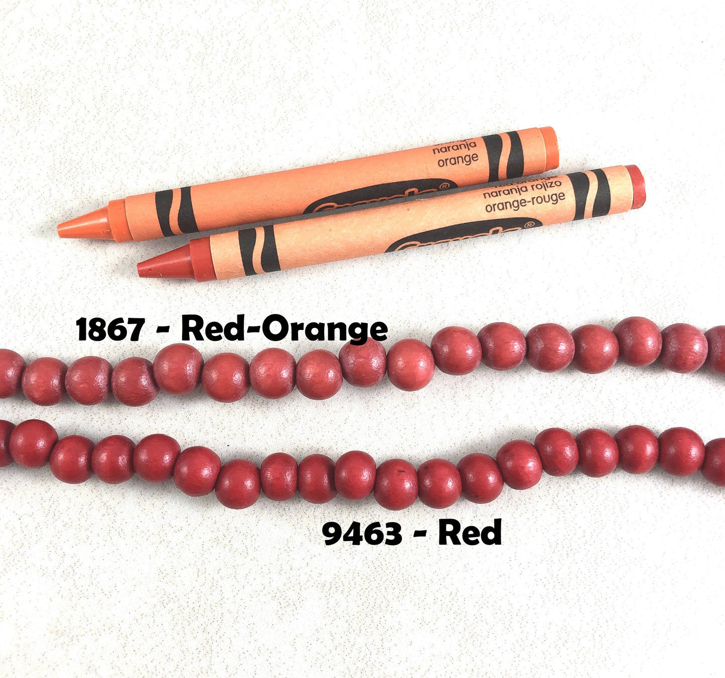 Dark Orange Wooden Beads Lightweight Wood Beads Mala Beads 8mm Round Wooden Beads Round Red-Orange Beads (1867NB) - 16" Strand