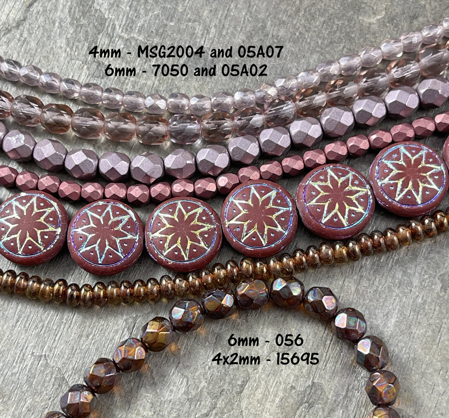 Star of Ishtar - Czech Glass Beads Matte Brown with AB Wash Brown Czech Beads Chestnut Brown Star of Ishtar Beads (PSOI-10) - Qty. 4