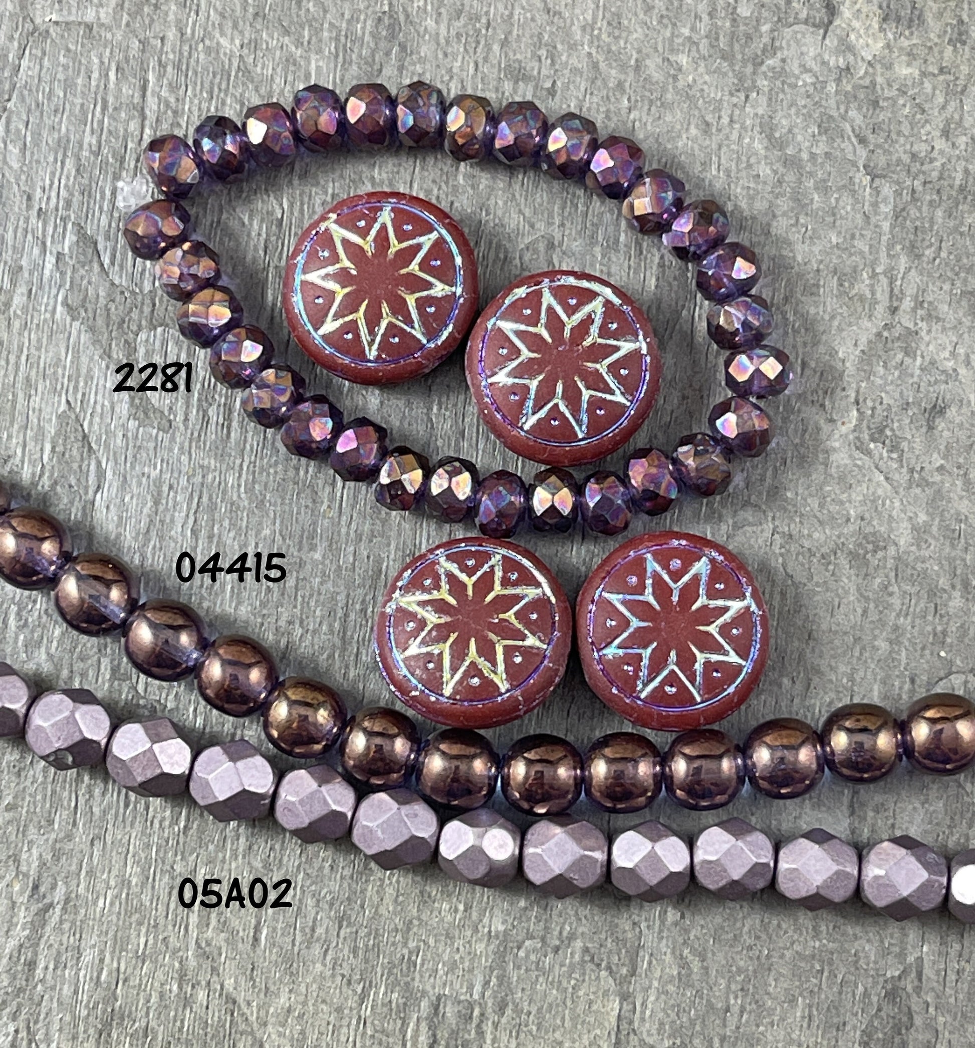 Star of Ishtar - Czech Glass Beads Matte Brown with AB Wash Brown Czech Beads Chestnut Brown Star of Ishtar Beads (PSOI-10) - Qty. 4