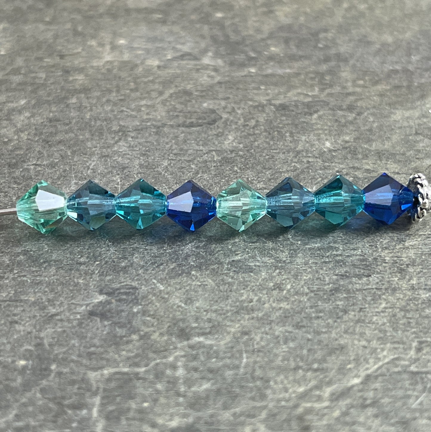 6mm Indicolite Preciosa Crystal Bicone Beads Czech Glass Crystal Blue Faceted 6mm Bicone Beads (FMG-7660) - Qty. 24 Beads
