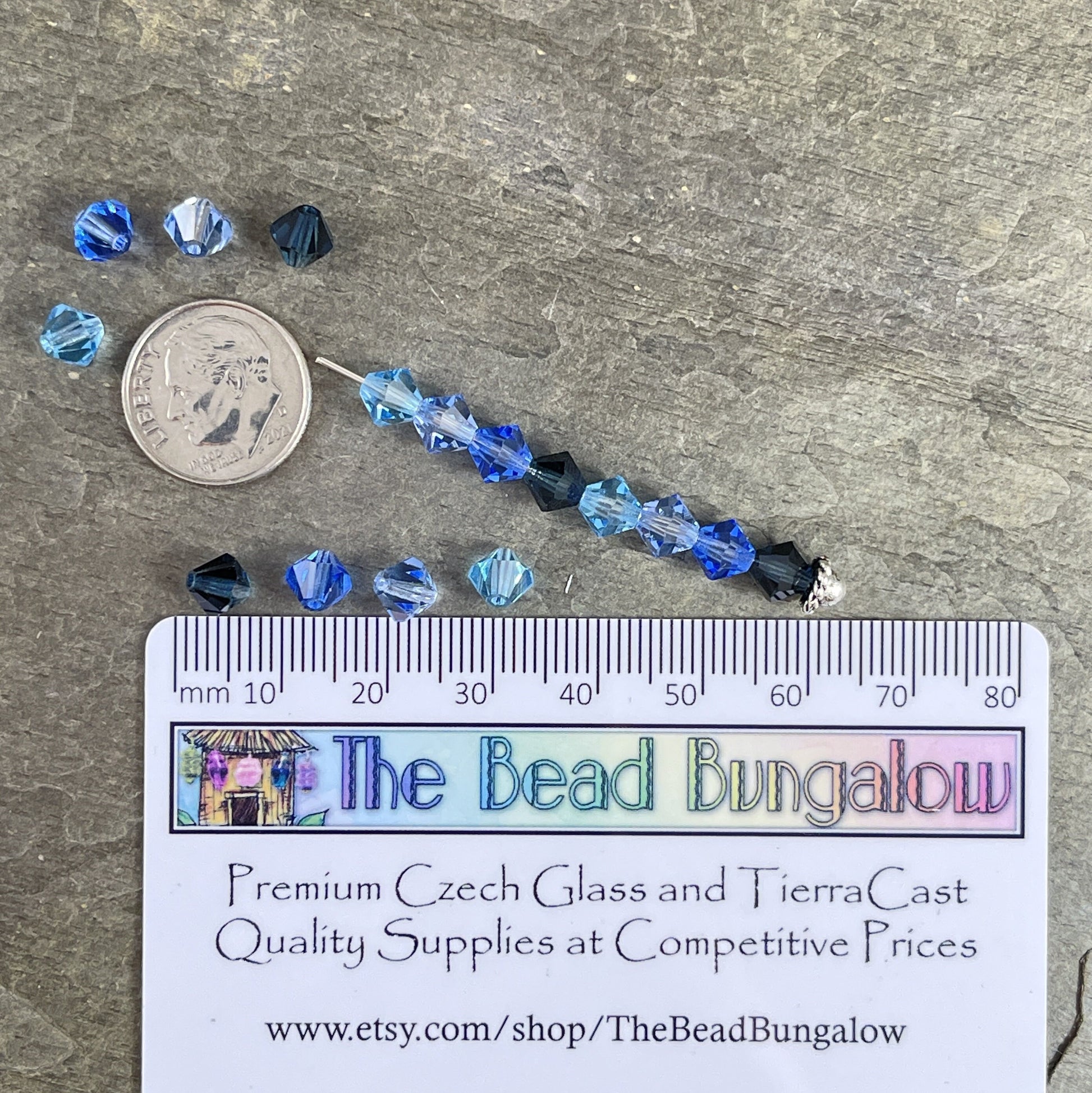 6mm Blue Sapphire Preciosa Crystal Bicone Beads Czech Glass Crystal Sapphire Blue Faceted 6mm Bicone Beads (FMG-7624) * Qty. 24 Beads