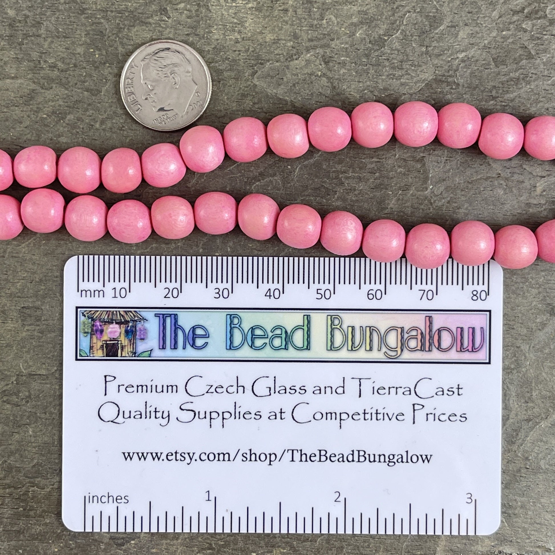 8mm Round Wooden Beads Pink Wooden Beads Lightweight Wooden Beads Mala Beads Baby Pink Round Beads (9461) - 16" Strand