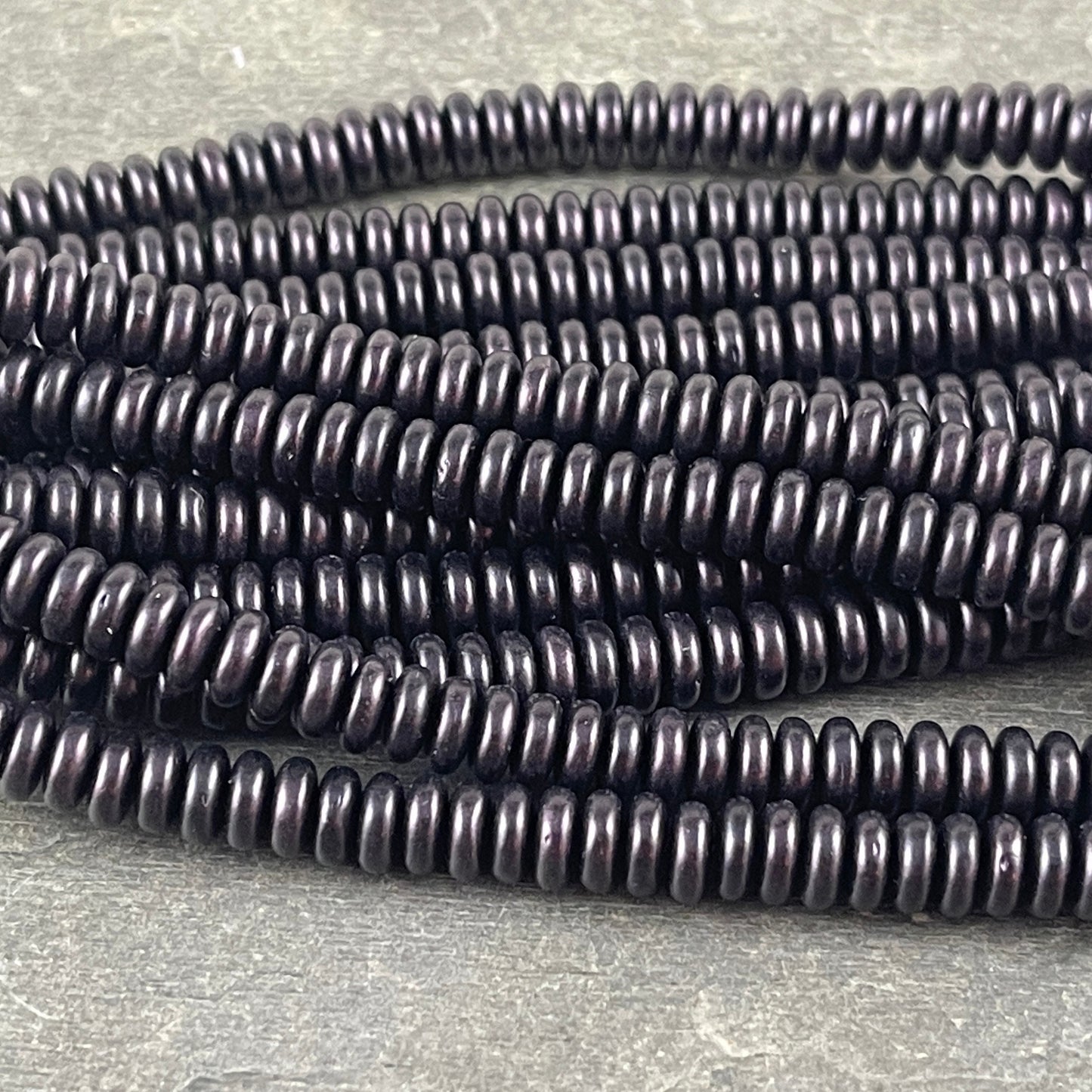 6x2mm Dark Plum Czech Glass Rondelle ~ Metallic Suede Dark Purple Disc Spacer (RD6/SM-79083) * Qty. 50