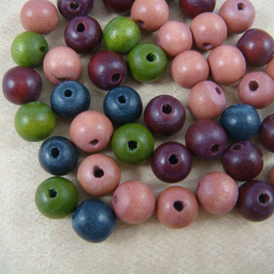 8mm Round Wooden Beads Green Smoke Wooden Beads Grayish Green Wooden Beads Pewter Green Gray Beads (9457v2) - 16" Strand