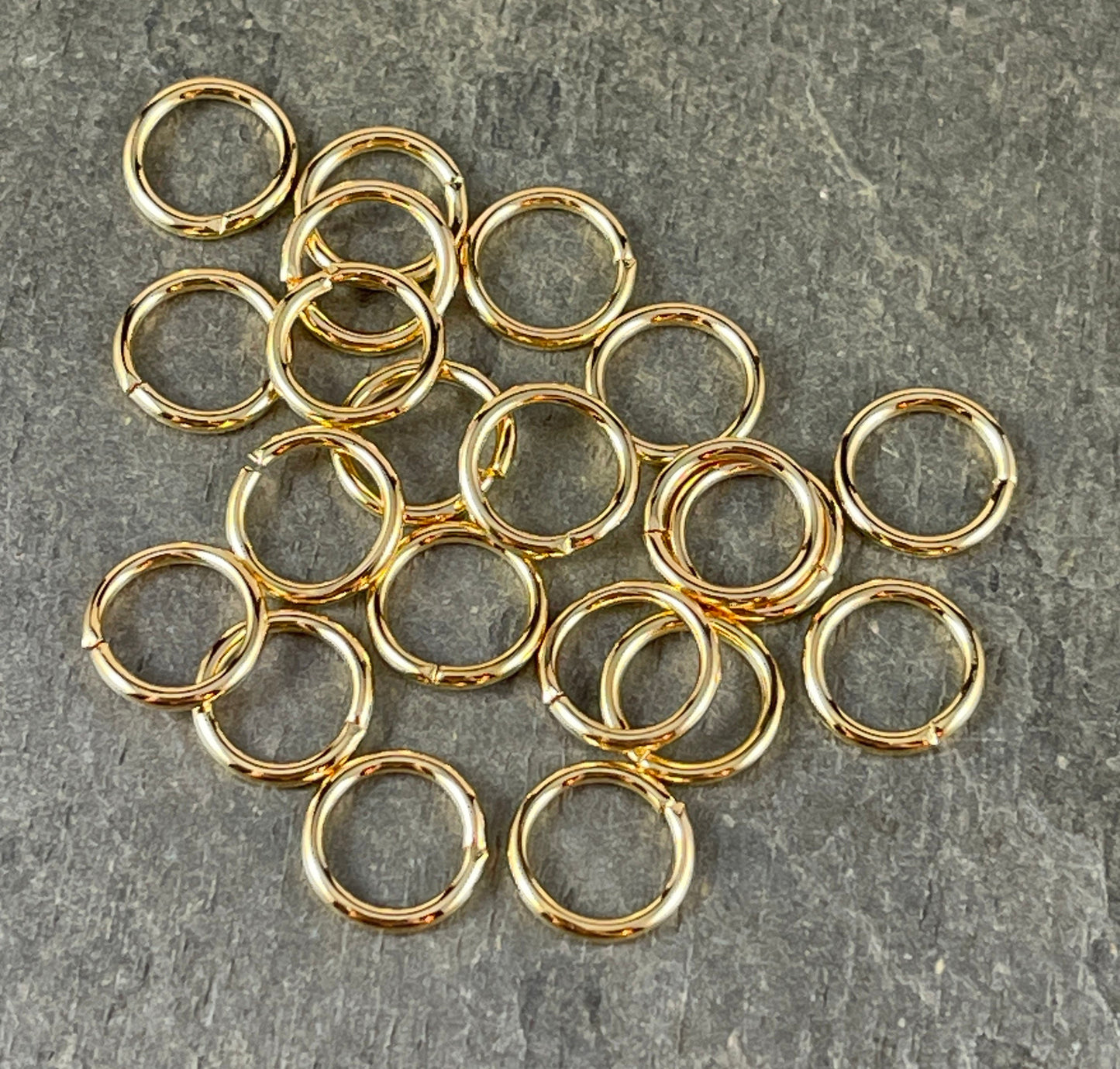 8mm Gold Plated Jump Rings 18g Gold Jump Rings Gold Plated Brass Open Jump Rings (FMG/4999) - Qty: 50 or 100