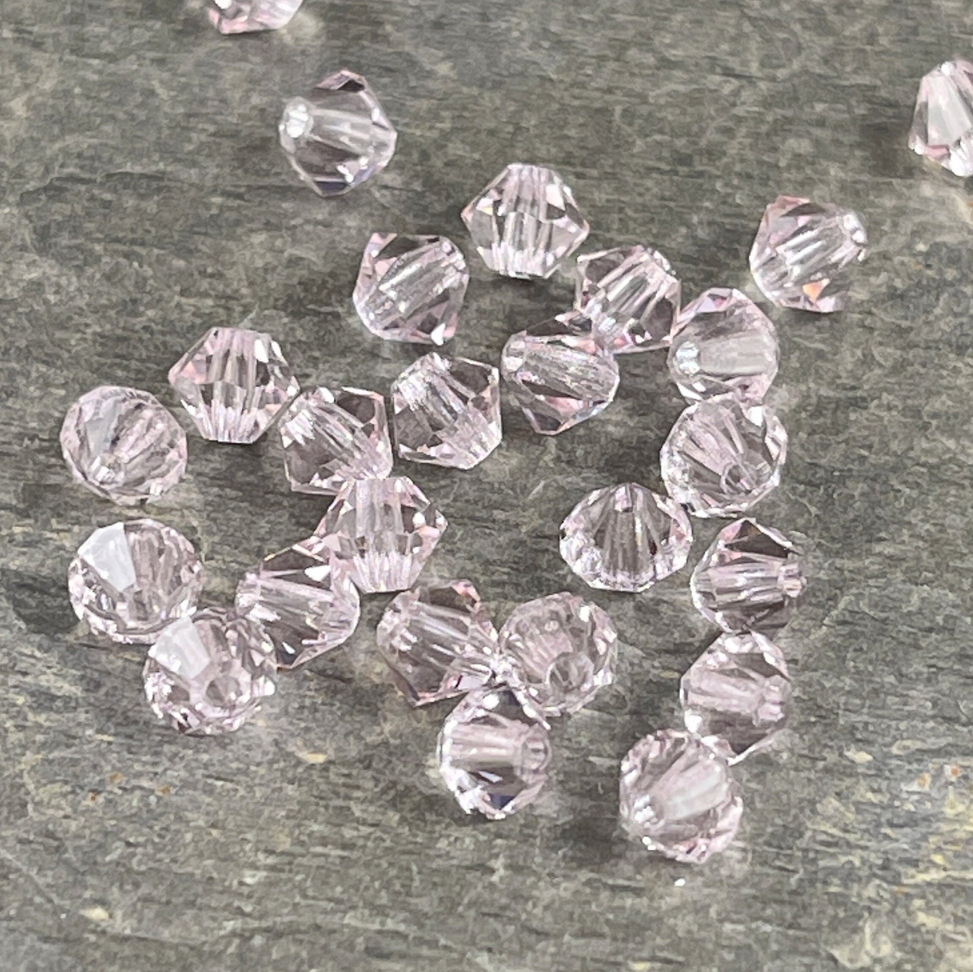 Light Pink Beads Preciosa Crystal Bicone Beads Czech Glass Crystal Faceted 4mm Bicone Beads. Light Rose Crystal (FMG-7594) * Qty. 36 Beads