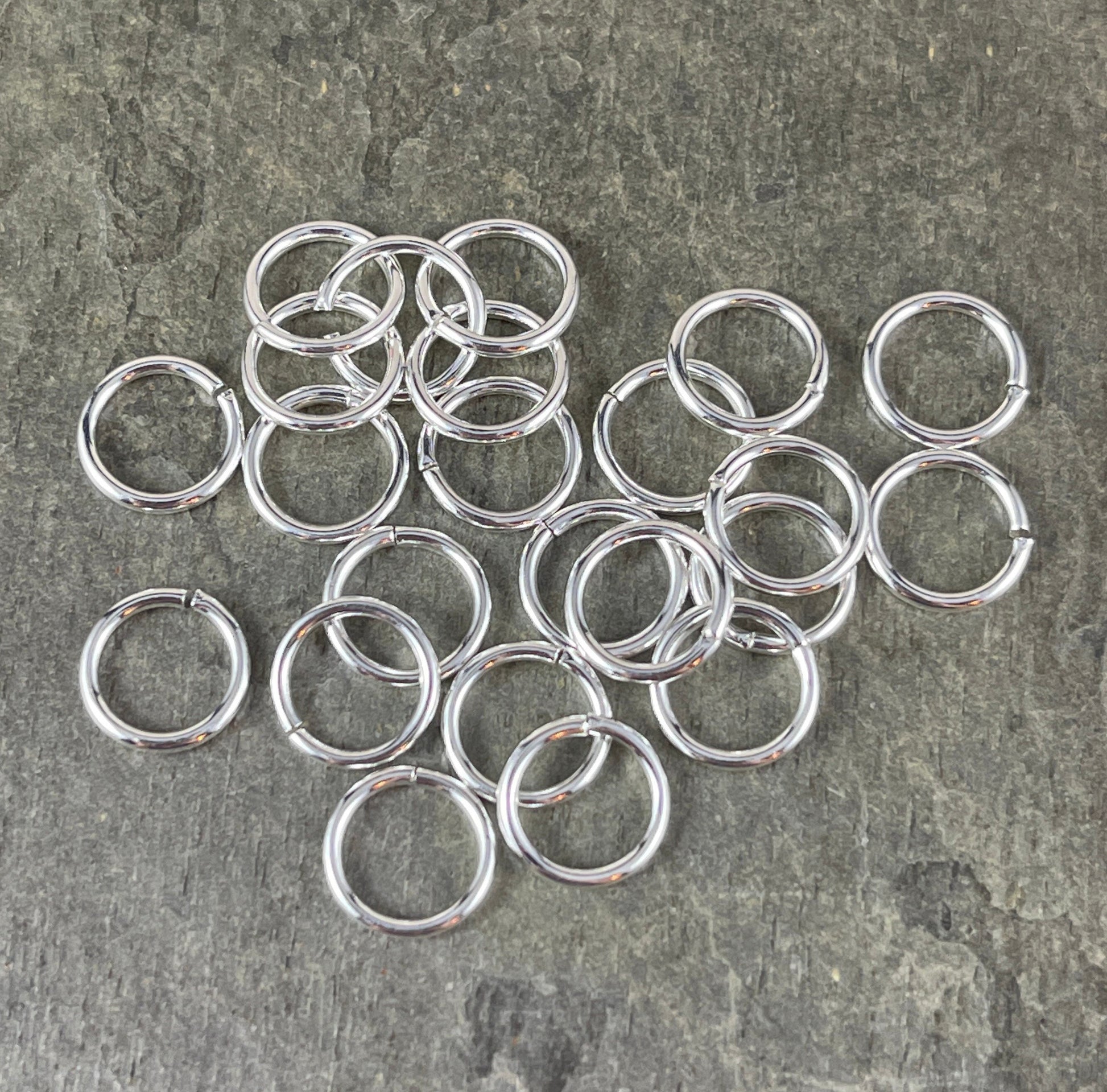 8mm Silver Plated Jump Rings 18g Silver Jump Rings Silver Plated Brass Open Jump Rings (FMG/5001) * Qty. 100